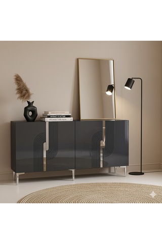 Ka1516 Meyra Konsol Ve Tv Sehpası 150cm Antrasit-silver