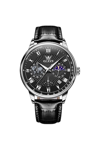 Olevs 2893 Erkekler Çok Fonksiyonlu İş Kuvars Saat Siyah