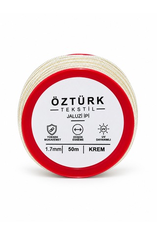 1.7 Mm Jaluzi, Stor Ve Katlamalı Perde İpi 50 Metre Polyester Krem