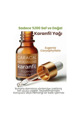 Caracal Doğal Karanfil Yağı 10ml %100 Saf Katkısız Karanfil Uçucu Yağı 10 ML