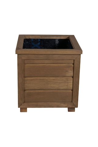 Kaf Ahşap Dekoratif Ahşap Saksı / Emprenye Kahve