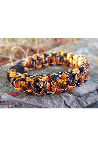 Turuncu Kırçıllı Paracord Bileklik Çok Renkli