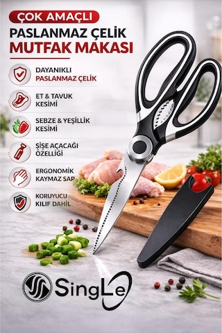 Premium Çelik Mutfak Makası Saklama Kılıflı Çok Amaçlı Premium Çelik Mutfak Makası Saklama Kılıflı Çok Amaçlı