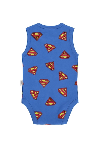 Civil Baby Superman Empirmeli 3-18 Ay Çıtçıtlı Badi - Mavi Saks Mavisi