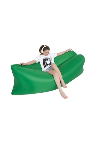 Açık Taşınabilir Tembel Su Şişme Kanepe Plaj Çim Hava Yatağı, 200 X 70cm Çim Yeşili Yeşil