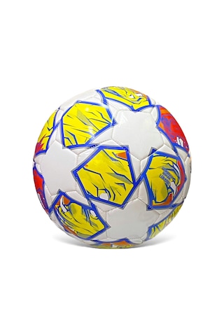 Jook 4 Astarlı Suni Deri Sert Zemin Halı Saha Futbol Topu No:5 Bsf-193 - Sarı Lacivert Beyaz Sarı - Lacivert - Beyaz