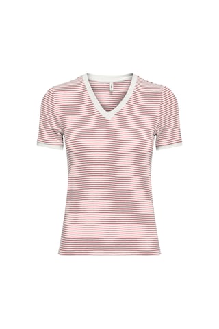 Only Onltine S/s V-neck Reg Top Jrs Kadın T-shirt 15368366 Kırmızı