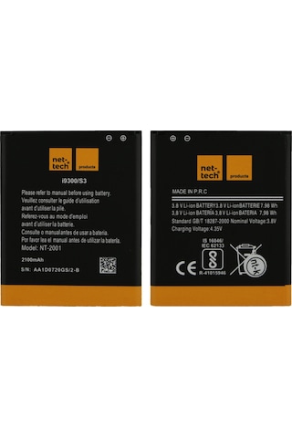 Teknonet Samsung Galaxy İ9300 S3 Uyumlu Nettech 2100 Mah Batarya