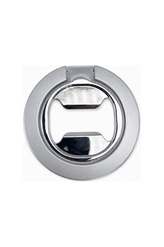 Zore Paris M10 Magnetik Standlı Şişe Açacaklı Ring Telefon Tutucu Gümüş
