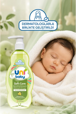 Uni Baby Soft Care Organik Zeytinyağlı Saç ve Vücut Şampuanı 700 Ml 3'lü