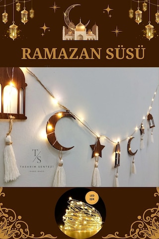Hoşgeldin Ramazan Süsleri Ahşap Led Işık Dekoratif Duvar 11 Ayın Sultanı Yıldız Hilal Ramadan Eid Mubarek Tüm Yaşlar