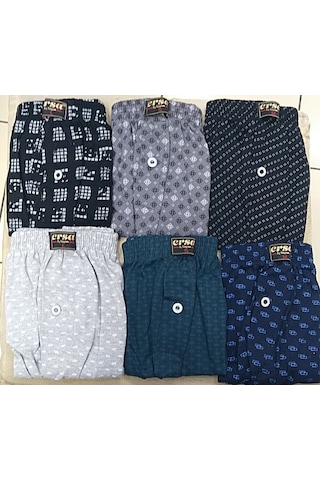 Ersa Desenli Penye Pamuk Boxer Asorti Renk 6 Adet E116