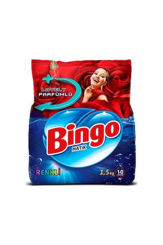 Bingo Renkli Toz Çamaşır Deterjanı 1,5 Kg X 3 Adet