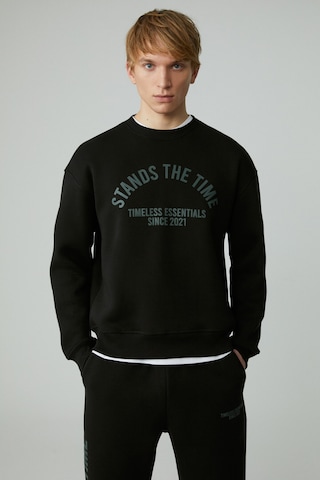 Grımelange Norton Erkek Yuvarlak Yaka 3 İplik Siyah Sweatshirt Siyah