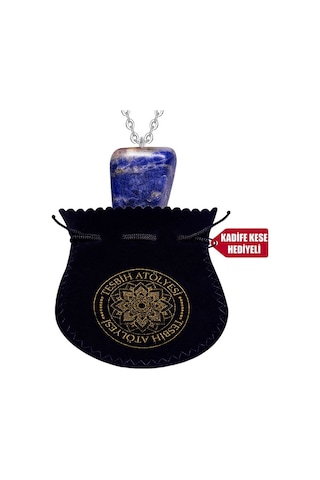 Erilsa Sertifikalı Ham Doğal Işlenmemiş Lapis Lazuli Taşı Kolye Çok Renkli