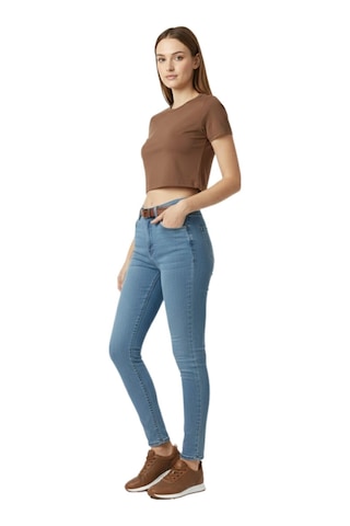 Kadın Yüksek Bel Jeans Dar Paça Pantolon 2248 Bgl-st02900 Mavi