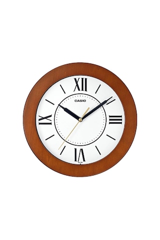 Casio Iq-126-5Bdf Plastik Kasa Duvar Saati Beyaz - Kahverengi