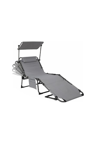 Kingcamp Magnolia B10 Plus Hands-free Premium 7 Kademeli Katlanır Şezlong Grey Gri