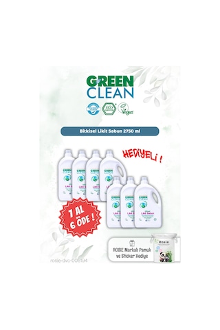 Green Clean Bitkisel Likit Sabun 2750 Ml 7 Al 6 Öde Ve Rosie Hediye