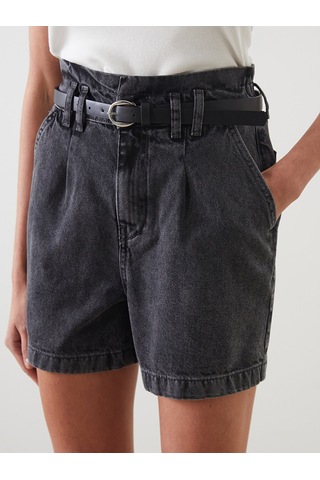 Lcw Jeans Gri Beli Kemerli Kadın Jean Şort
