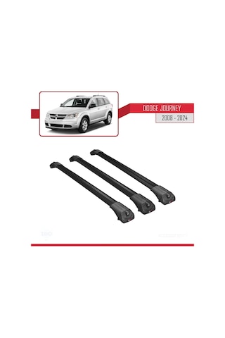 Dodge Journey 2008 Ve Sonrası İle Uyumlu Ace-1 Ara Atkı Tavan Barı Siyah 3 Adet Bar