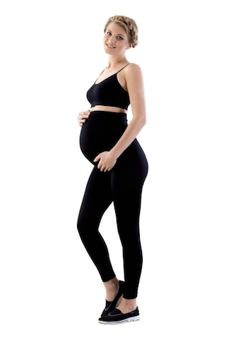 Siyah Dikişsiz Toparlayıcı Soft Hamile Tayt Yeni Sezon 1 Adet Ekonomik