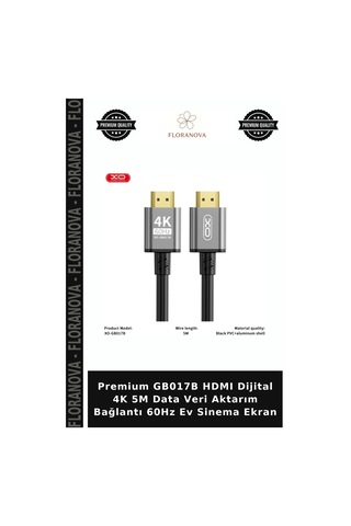 Premium Gb017b Hdmı Dijital 4k 5m Data Veri Aktarım Bağlantı 60hz Ev Sinema Ekran