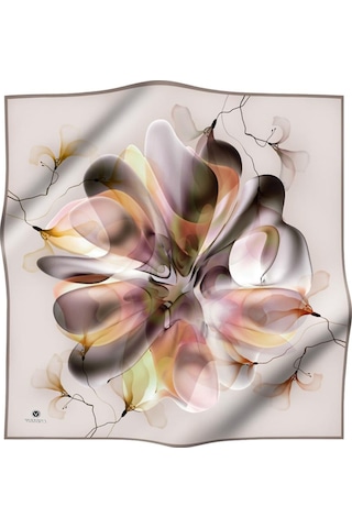 Vissona Twill İpek Eşarp Bej - Gül Kurusu