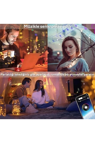 Ally 10mt 100 Led Rgb Bluetooth Telefonla Kontrol Edilen Usb Led Lamba İos-android- 5775 Renkli