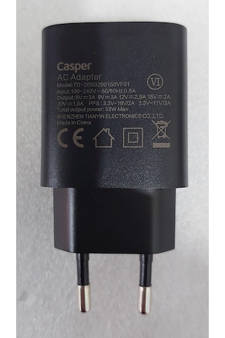 Casper X40 Telefon Şarj Cihazı Type C 33w Süper Hızlı Renk - Siyah