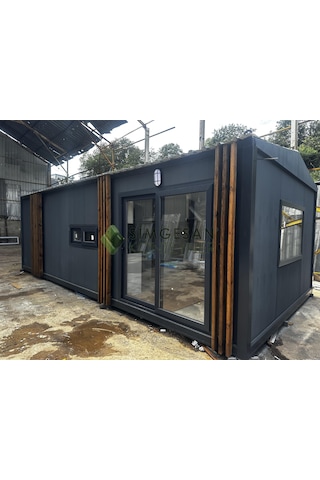 Simgesan Konteyner Ev 400x800 Ahşap Pergoleli Konteyner Ev