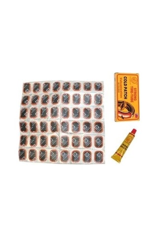 Levyeli Mini Yama Seti + 48 Li Yama Seti Bisiklet Lastik Yaması Siyah