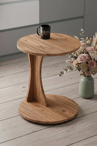 Storeşahin Yuvarlak C Yan Sehpa Suntalam Kahverengi 38x55 Shn0720