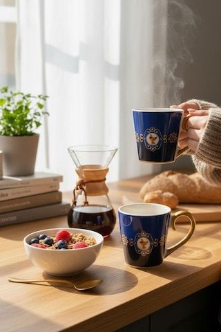 2 Li Lüks Blue Bird Kupa-5559 Çok Renkli