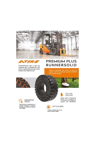 23x9-10 225/75-10 Runner Solid Segmansız Dolgu Forklift Lastiği