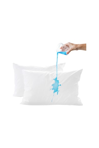 - 2 Adet Sıvı Geçirmez Yastık Alezi , 50x70 Cm Kapitoneli Fermuarlı Su Geçirmez Yastık Koruyucu Renkli Çok Renkli