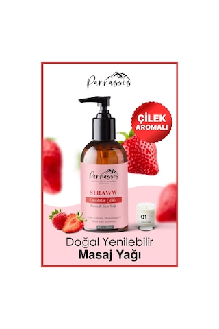 Parnassos Doğal Çilek Aromalı Yenilebilir Masaj Yağı 150 ML