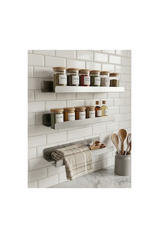 Yapışkanlı / Vidalı Banyo Mutfak Rafı 3'lü Set - Su Tahliyeli Ve Lif Askılı Organizer Mat Siyah