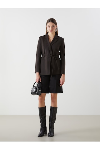 Lcwaıkıkı Classic Kahverengi Çizgili Kadın Blazer Ceket