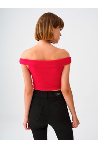 LOFT Crop Kadın Tshirt K.kol Kırmızı