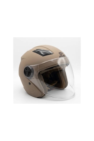 Oso Helmet Yarım Kask Gözlüklü Kahve - L Beden Kahve