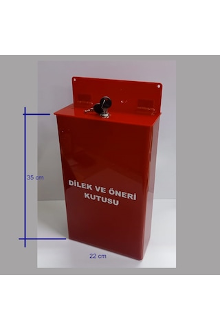 Uzun Kırmızı Pleksi Dilek Öneri Kutusu