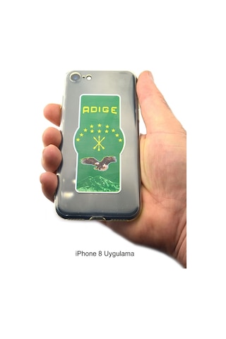 Adige Çerkes Bayrak Telefon Tablet Etiketi