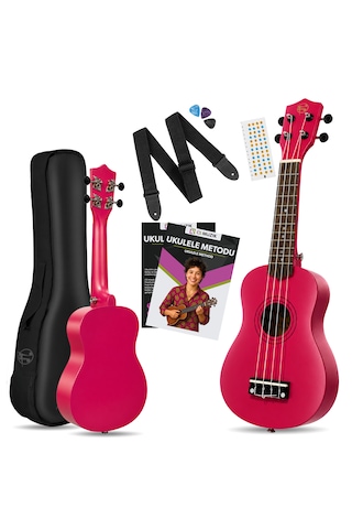 Fourtune Nova Uks-21dpk Soprano Pembe Ukulele Seti Şeker Pembe