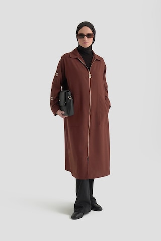 Armine Trend Kolları Şerit Detaylı Boydan Fermuarlı Allerli Giy Çık Taba 26yt516 Taba