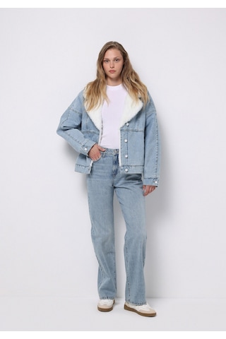 Colins Oversize Fit Fermuarlı Astarsız Kadın Mavi Ceket Cl1076057 Q1.v1 Dn44489 Denim