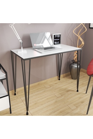 Mudesa Çalışma Masası Mini Ofis Masası Metal Ayaklı Dekoratif Masa