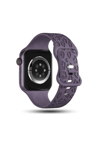 Apple İle Uyumlu Watch 11 10 42mm 6 7 8 9 10 Se Uyumlu 38-40-41mm Leopar Desenli Silikon Kordon Çok Renkli
