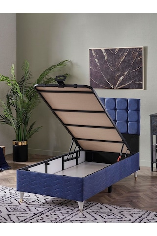Beehanem 120x200 Bengü Baza+başlık Yataksız Lacivert 120 X 200