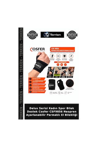 Delux Serisi Kadın Spor Bilek Destek Cosfer Csf9856 Neopren Ayarlanabilir Parmaklı El Bilekliği Çok Renkli